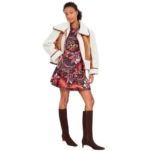 Loft Petite Paisley Shoulder Button Flounce Dress - Picture 4 of 7